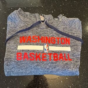 adidas Navy Heather Hoodie with Red Washington Basketball Script